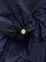Baker by Ted Baker Navy Shower Resistant Tiered Skirt Raincoat - Image 14 of 20