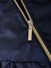 Baker by Ted Baker Navy Shower Resistant Tiered Skirt Raincoat - Image 17 of 20