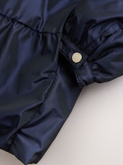 Baker by Ted Baker Navy Shower Resistant Tiered Skirt Raincoat - Image 18 of 20