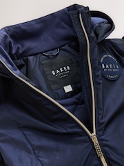Baker by Ted Baker Navy Shower Resistant Tiered Skirt Raincoat - Image 19 of 20
