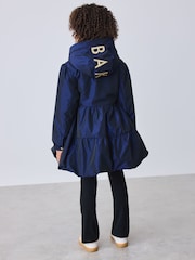 Baker by Ted Baker Navy Shower Resistant Tiered Skirt Raincoat - Image 2 of 20