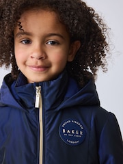 Baker by Ted Baker Navy Shower Resistant Tiered Skirt Raincoat - Image 5 of 20