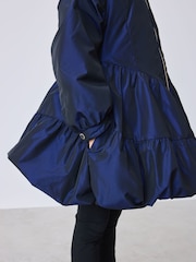 Baker by Ted Baker Navy Shower Resistant Tiered Skirt Raincoat - Image 6 of 20