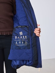 Baker by Ted Baker Navy Shower Resistant Tiered Skirt Raincoat - Image 8 of 20