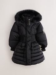 Baker by Ted Baker Shower Resistant Skirted Padded Black Coat - Image 11 of 22