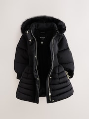 Baker by Ted Baker Shower Resistant Skirted Padded Black Coat - Image 12 of 22
