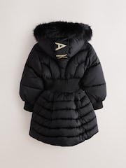 Baker by Ted Baker Shower Resistant Skirted Padded Black Coat - Image 13 of 22