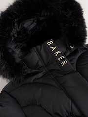 Baker by Ted Baker Shower Resistant Skirted Padded Black Coat - Image 15 of 22