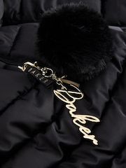Baker by Ted Baker Shower Resistant Skirted Padded Black Coat - Image 16 of 22