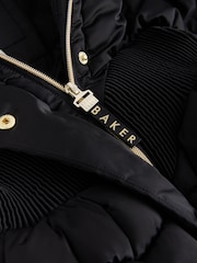 Baker by Ted Baker Shower Resistant Skirted Padded Black Coat - Image 18 of 22
