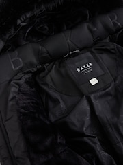 Baker by Ted Baker Shower Resistant Skirted Padded Black Coat - Image 22 of 22