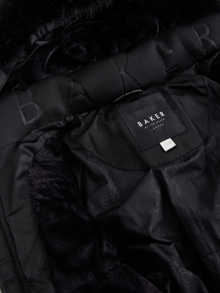 Baker by Ted Baker Shower Resistant Skirted Padded Black Coat - Image 22 of 22
