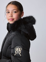 Baker by Ted Baker Shower Resistant Skirted Padded Black Coat - Image 6 of 22