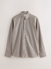 Green/Pink Regular Fit N. Premium 100% Cotton Smart Check Long Sleeve Shirt - Image 7 of 9