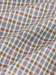 Green/Pink Regular Fit N. Premium 100% Cotton Smart Check Long Sleeve Shirt - Image 8 of 9