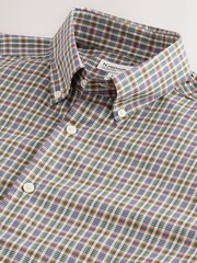 Green/Pink Regular Fit N. Premium 100% Cotton Smart Check Long Sleeve Shirt - Image 9 of 9