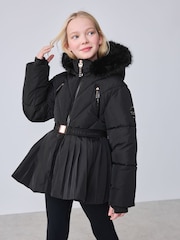 Baker by Ted Baker Shower Resistant Short Belted Pleat Skirt Coat - Image 1 of 22