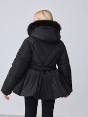 Baker by Ted Baker Shower Resistant Short Belted Pleat Skirt Coat - Image 6 of 22