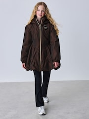Baker by Ted Baker Brown Shower Resistant Tiered Skirt Raincoat - Image 1 of 19
