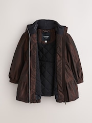 Baker by Ted Baker Brown Shower Resistant Tiered Skirt Raincoat - Image 10 of 19