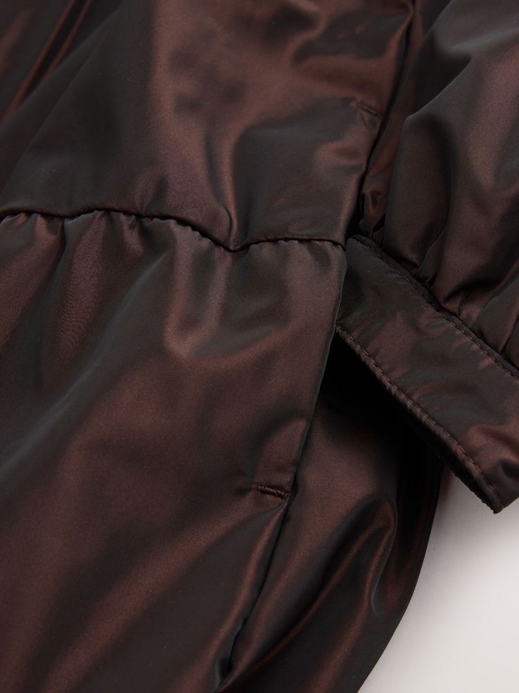 Baker by Ted Baker Brown Shower Resistant Tiered Skirt Raincoat - Image 19 of 19 Baker by Ted Baker Brown Shower Resistant Tiered Skirt Raincoat - Image 19 of 19