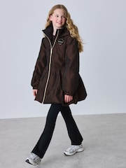 Baker by Ted Baker Brown Shower Resistant Tiered Skirt Raincoat - Image 3 of 19