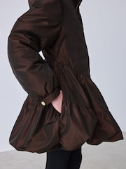 Baker by Ted Baker Brown Shower Resistant Tiered Skirt Raincoat - Image 6 of 19