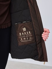 Baker by Ted Baker Brown Shower Resistant Tiered Skirt Raincoat - Image 7 of 19