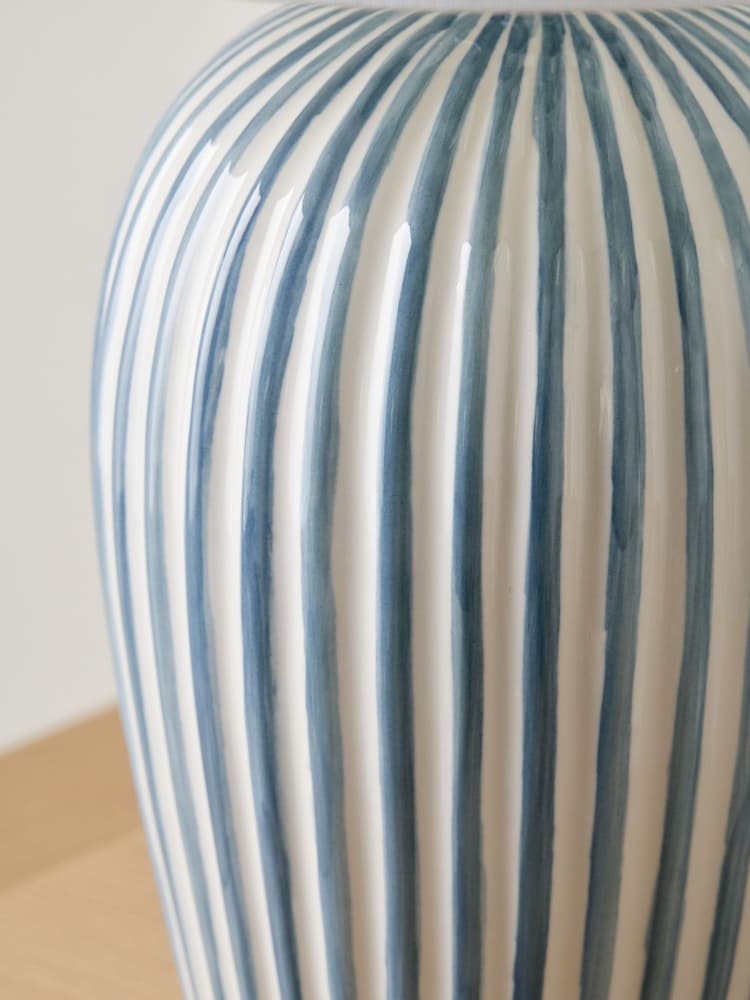Pacific Blue Cannes Stripe Ceramic Table Lamp - Image 2 of 6 Pacific Blue Cannes Stripe Ceramic Table Lamp - Image 2 of 6