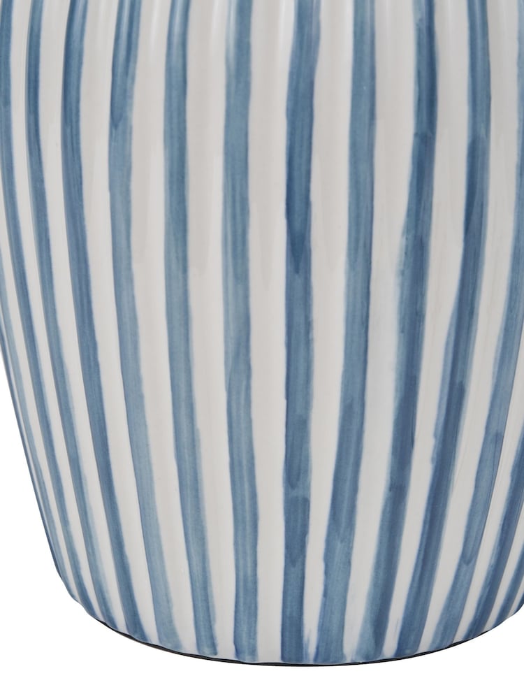 Pacific Blue Cannes Stripe Ceramic Table Lamp - Image 6 of 6 Pacific Blue Cannes Stripe Ceramic Table Lamp - Image 6 of 6