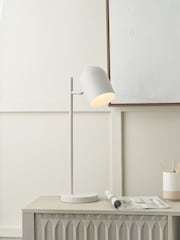 Pacific Grey Finn Metal Cloche Headed Table Lamp - Image 1 of 6