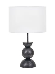 Pacific Graphite Vala Metal Textured Effect Ball Table Lamp - Image 4 of 4