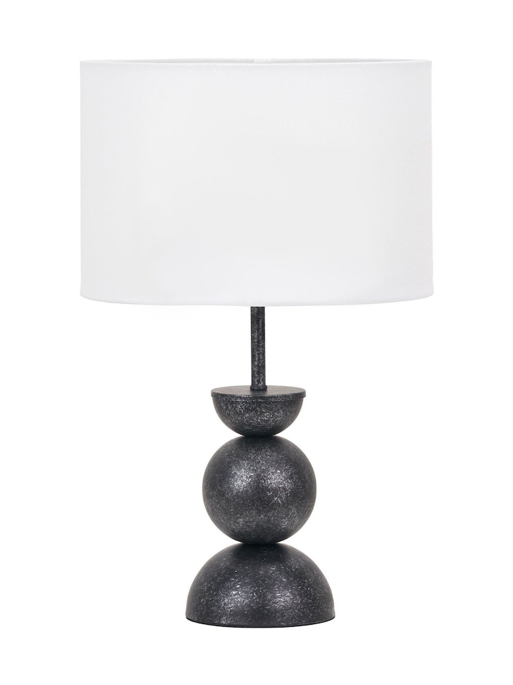 Pacific Graphite Vala Metal Textured Effect Ball Table Lamp - Image 4 of 4 Pacific Graphite Vala Metal Textured Effect Ball Table Lamp - Image 4 of 4
