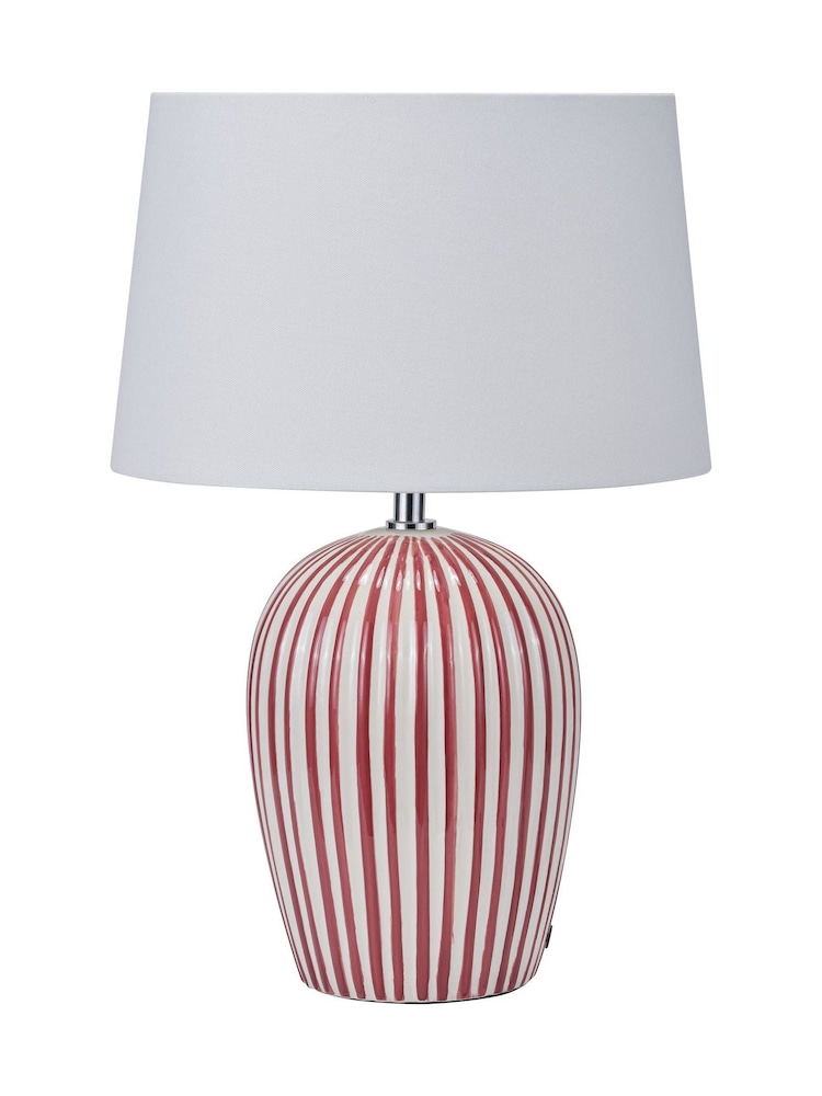 Pacific Mulberry Cannes Stripe Ceramic Table Lamp - Image 5 of 5 Pacific Mulberry Cannes Stripe Ceramic Table Lamp - Image 5 of 5