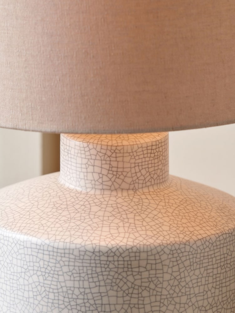 Pacific White Elure Crackle Effect Table Lamp - Image 2 of 6 Pacific White Elure Crackle Effect Table Lamp - Image 2 of 6