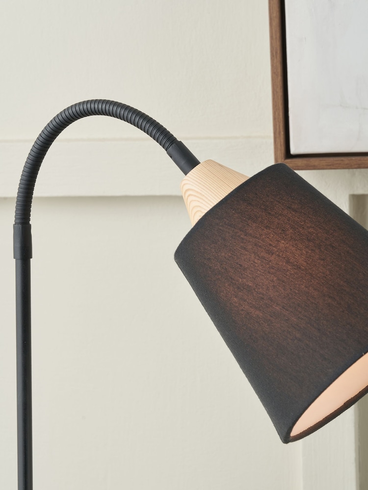 Pacific Black Juna Metal and Wood Table Lamp - Image 2 of 6 Pacific Black Juna Metal and Wood Table Lamp - Image 2 of 6