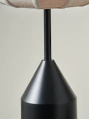 Pacific Black Oscar Metal and Linen Structured Table Lamp - Image 3 of 5