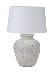 Pacific White Kalli Flecked Ceramic Table Lamp - Image 4 of 6