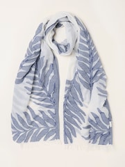 FatFace Ivory Leaf Jacquard Scarf - Image 1 of 2