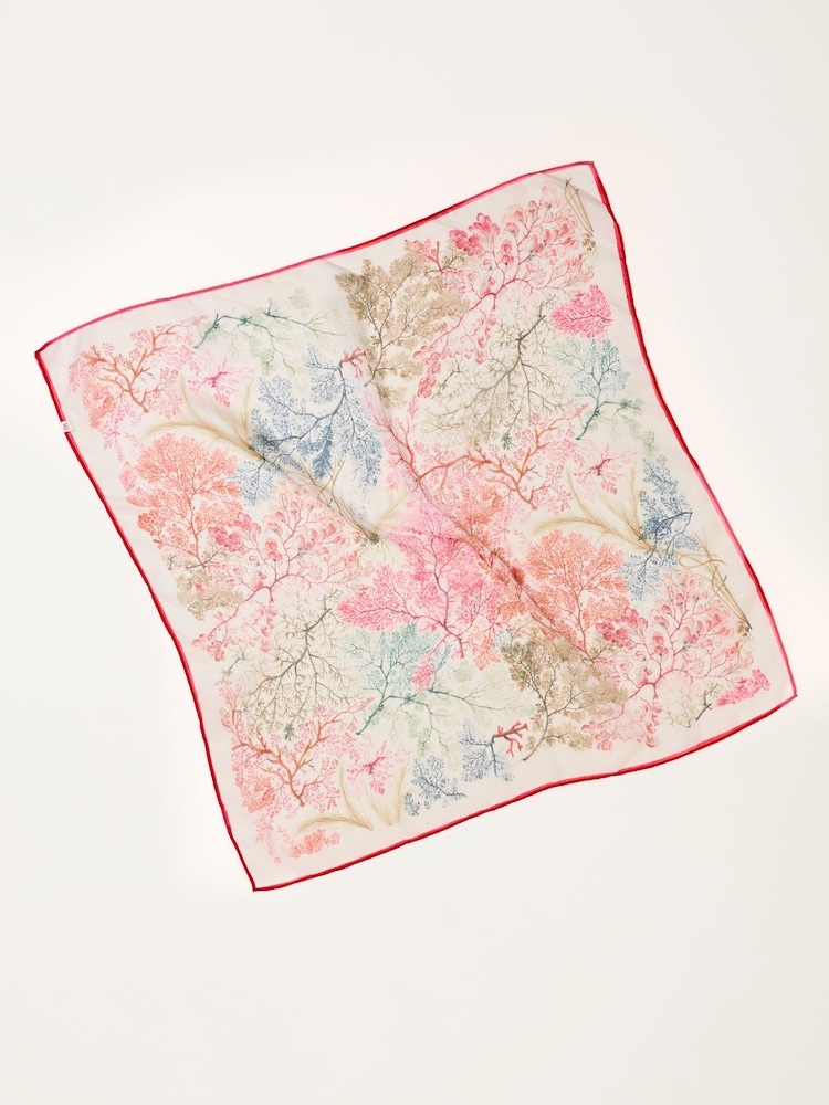 FatFace Ivory Kilburn Seaweed Printed Hair Scarf - Image 2 of 3