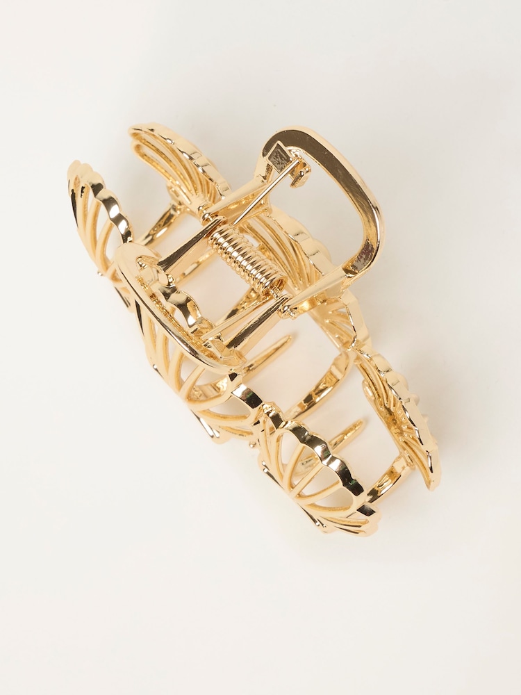 FatFace Gold Tone Metal Shell Claw Clip - Image 2 of 2