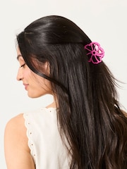 FatFace Pink Flower Wrapped Claw Clip - Image 1 of 4