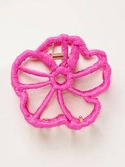 FatFace Pink Flower Wrapped Claw Clip - Image 3 of 4
