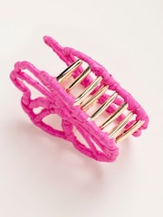 FatFace Pink Flower Wrapped Claw Clip - Image 4 of 4