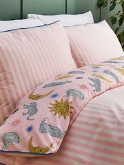 Chelsea Peers Pink Double Cotton Celestial Leopard Print Reversible Bedding Set - Image 3 of 3