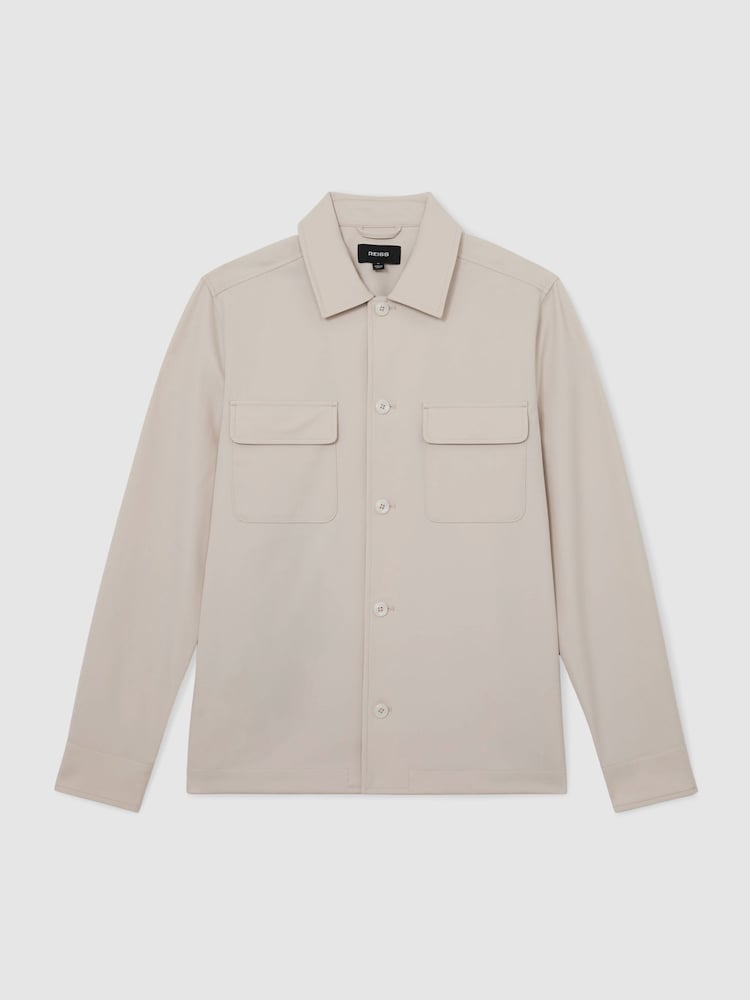 Reiss Stone Cleric Technical Regular-Fit Overshirt - Image 2 of 7 Reiss Stone Cleric Technical Regular-Fit Overshirt - Image 2 of 7