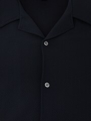 Reiss Navy Cedric Textured Cuban-Collar Shirt - Image 7 of 7