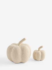 Set of 2 Cream Textured Pumpkin Autumn Room Decorations - Image 3 of 3