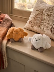 Set of 2 Orange/White Pumpkin Plush Room Decoration - Image 2 of 4