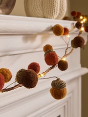 Natural Light Up Autumn Acorn Garland - Image 4 of 5